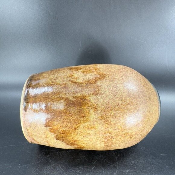 Vintage Hand Made Pottery Vase Vessel Brown Drip Glaze Artists Marked Vase VTG - Picture 11 of 15